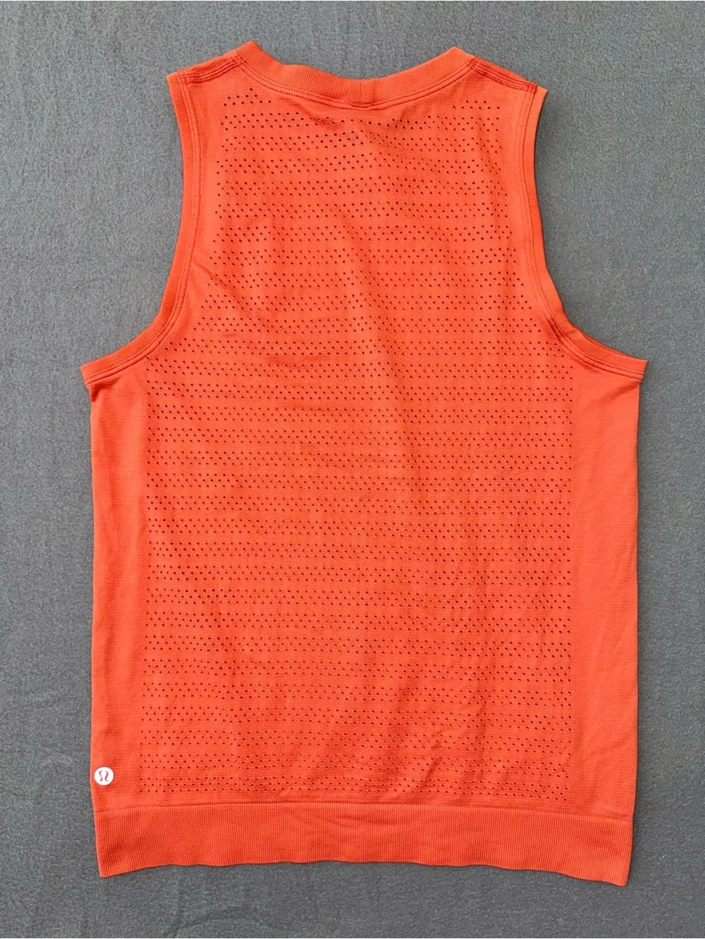 Lululemon Seamless Mesh Knit Sleeveless Tank Top Coral Orange Size 4